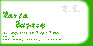 marta buzasy business card